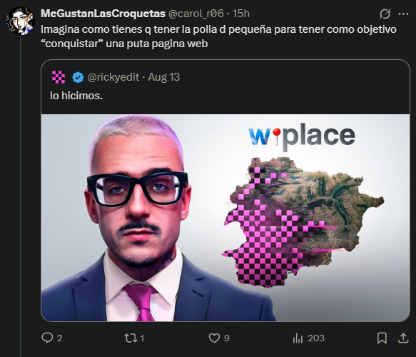 HIVANOFFF's tweet photo. @carol_r06 ya... tu supongo que sí, que te ofende que pinten pixeles sobre un país en una página donde las vacaciones cuestan 3 salarios de tu padre https://t.co/6pchAZhfvX