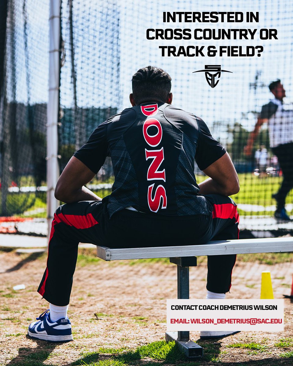 SAC Dons (@sacdons) on Twitter photo If you're interested in joining SAC cross country or track & and field, now is the time to contact our new head coach, Demetrius Wilson‼️
Email: wilson_demetrius@sac.edu
#GoDons If you're interested in joining SAC cross country or track & and field, now is the time to contact our new head coach, Demetrius Wilson‼️
Email: wilson_demetrius@sac.edu
#GoDons