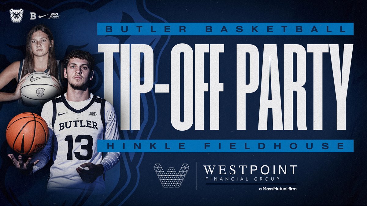 🏀 Butler Basketball Tip-Off Party 🎉

Join us Monday, Sept. 15, as we kick off the 2025–26 season with <a href="/ButlerMBB/">Butler Basketball</a> &amp; <a href="/ButlerUWBB/">Butler Women’s Basketball</a>! 

📍 Hinkle Fieldhouse
🕒 6PM

🔗 Details &amp; Registration: bit.ly/4mkJubY
📖 Full Story: bit.ly/4lroUVO