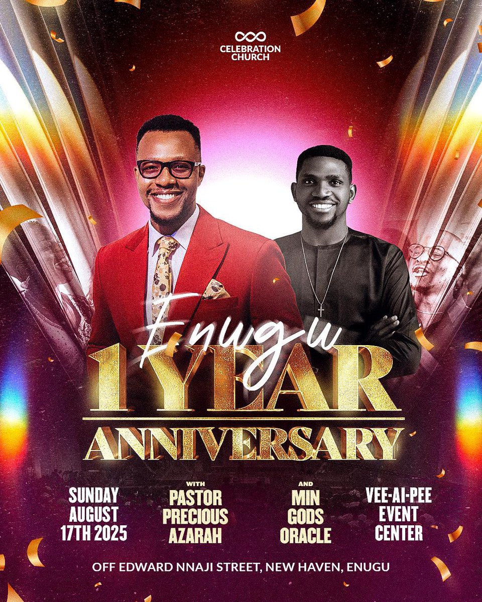 cci_enugu's tweet photo. WE’RE TURNING 1! 🤭🔥
What started as a seed has grown into a thriving, passionate family of believers.
And now, it’s time to celebrate God’s faithfulness like never before!

Join us on Sunday, as we mark ONE YEAR of impact, growth, and our progress and joy in the faith. https://t.co/PiandLwsDn