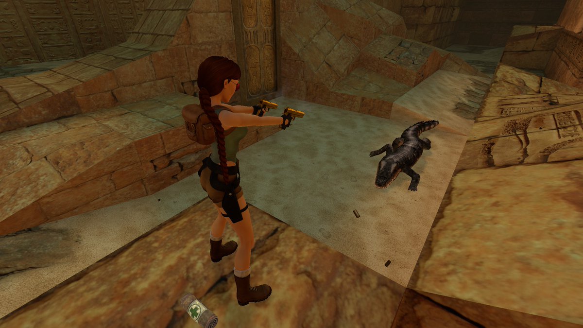 Svenceremos's tweet photo. I'm having fun with the new patch. So much to discover. My Lara now has golden pistols in photo mode - and her classic braid. #Tombraider #TombraiderRemaster https://t.co/xKIwiM0gyR