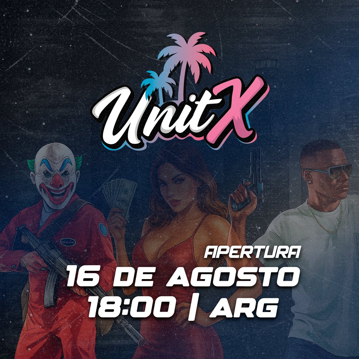 Este sábado inauguramos UnitX RP, un servidor que armé junto a mi equipo, y quiero aprovechar para agradecer por el increíble grupo humano que hay detrás de este proyecto ♥

Si quieres ser parte te dejo el Discord!
Discord: discord.gg/MtXhHMf9qF