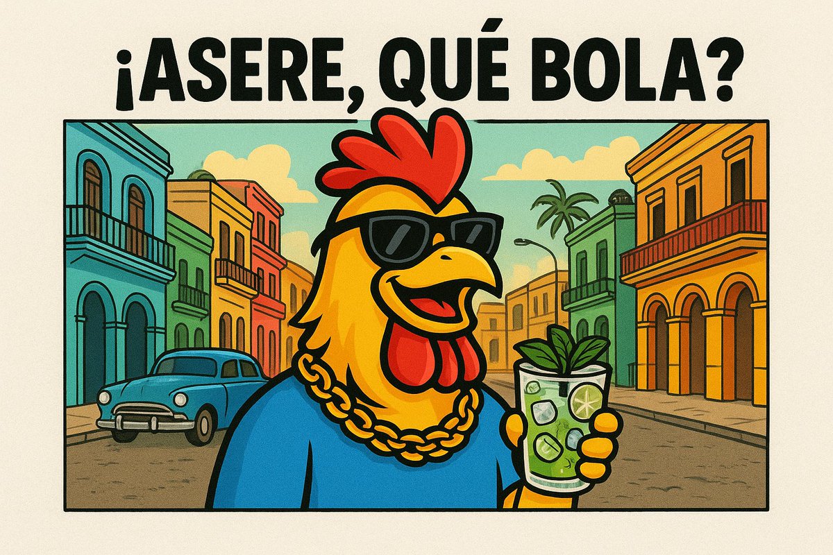 Aserecoin's tweet photo. "🐓 Qué bolá, fam? The first Cuban memecoin on Solana is here! #QuéBoláCrypto #Solana #Crypto #MemeCoin #QuéBolá #AsereCoin #meme https://t.co/Nzqu0Un3tB