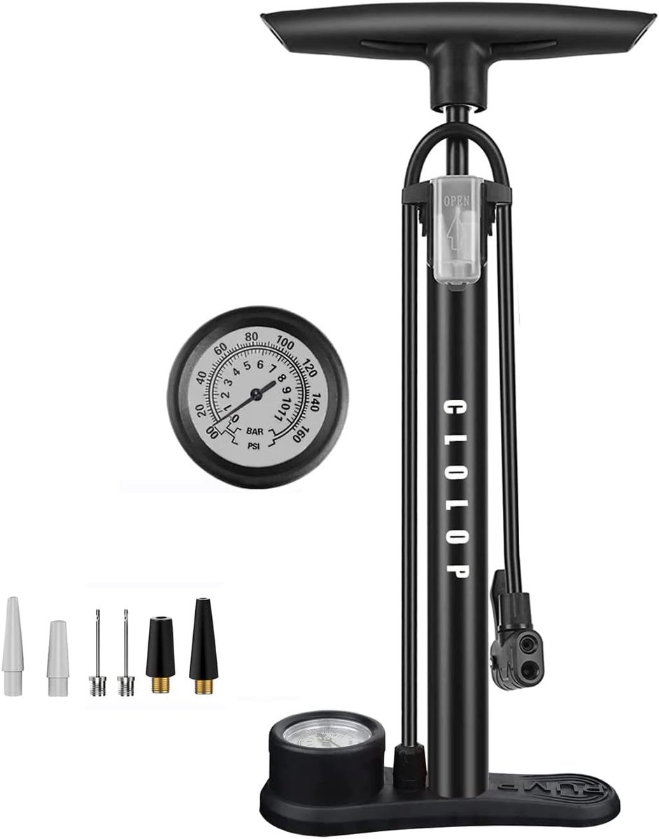 MansfieldCTLib's tweet image. New to our #ToolLibrary a CLOLOP Bike Floor Pump with Gauge containing: 4 needles and 2 black nozzles
Use with all kinds of bikes, air mattresses and inflatable toys.