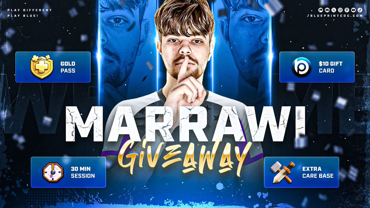 Blueprint | Use Code BLUE (@blueprintcoc) on Twitter photo Exciting Day for us ๐ฒ A Talented Base Builder in the #ClashofClans is Joining!
๐คฉโWelcome MARRAWI ๐ฉ๐ช๐ธ๐พ to the Blue Family! Super happy to have him!
๐ฅณโGIVEAWAYS!
10$ gift card + Gold Pass+ Pro TH17 Base + 30 Mins Session๐ฅ
๐โTo Participate:
๐ Follow <a href="/marrawi_mohamad/">MOHAMAD MARRAWI</a> & Exciting Day for us ๐ฒ A Talented Base Builder in the #ClashofClans is Joining!
๐คฉโWelcome MARRAWI ๐ฉ๐ช๐ธ๐พ to the Blue Family! Super happy to have him!
๐ฅณโGIVEAWAYS!
10$ gift card + Gold Pass+ Pro TH17 Base + 30 Mins Session๐ฅ
๐โTo Participate:
๐ Follow <a href="/marrawi_mohamad/">MOHAMAD MARRAWI</a> &