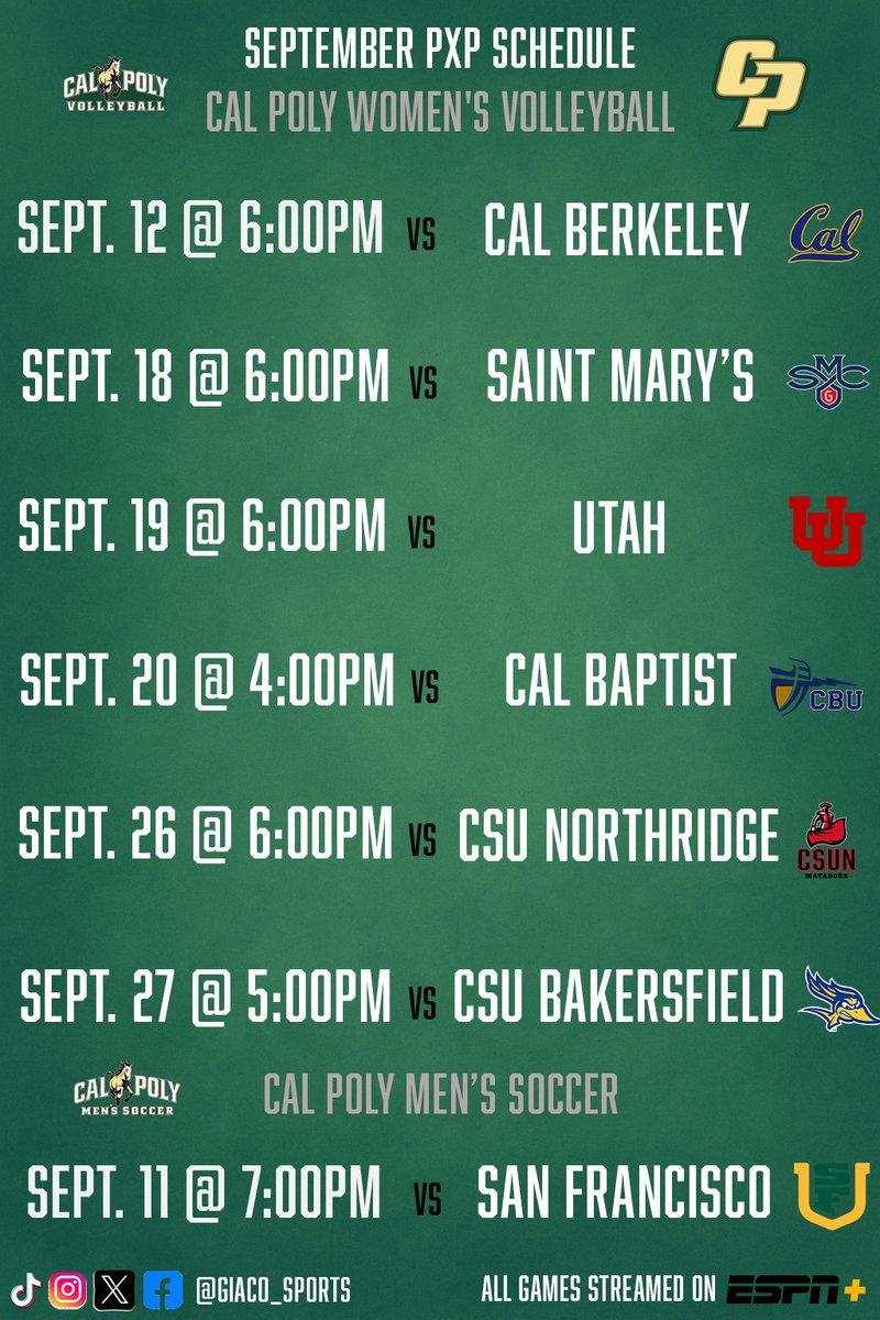 September PxP schedule... 7 games in 17 days!