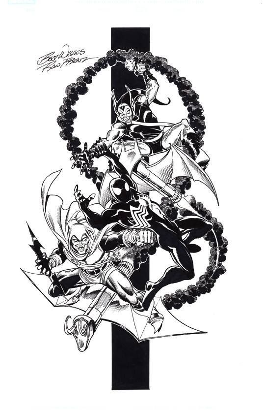 #spiderman vs #greengoblin &amp; #hobgoblin artwork by #ronfrenz