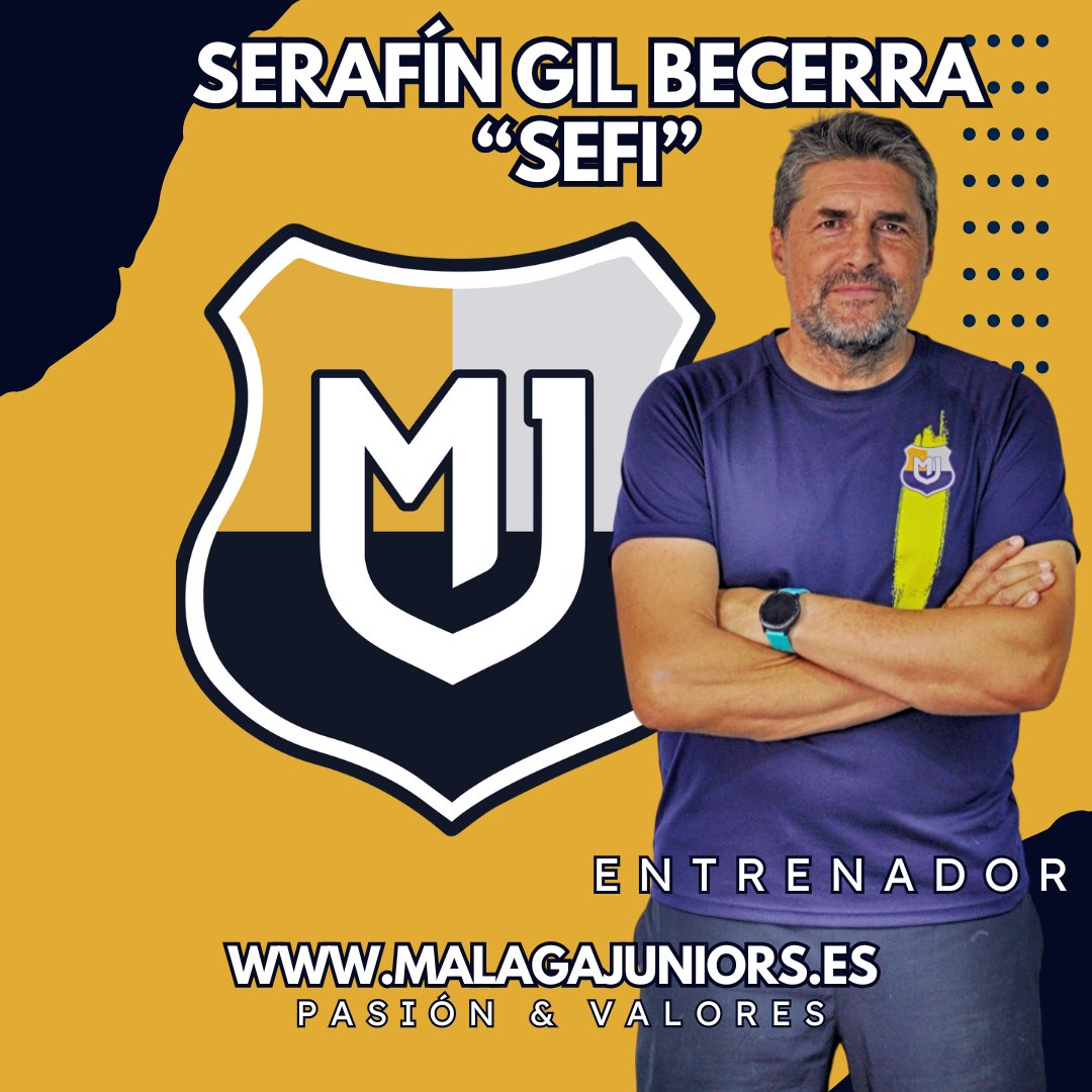 malagajuniors's tweet photo. Serafin Gil Becerra “SEFI” dirigirá a Málaga Juniors FC, la presente temporada 25/26.
Vamos Mister!!!💪🏻🔵🟡
.
#malagajuniors #sefi #malaga #futbol https://t.co/kPPofAiznh