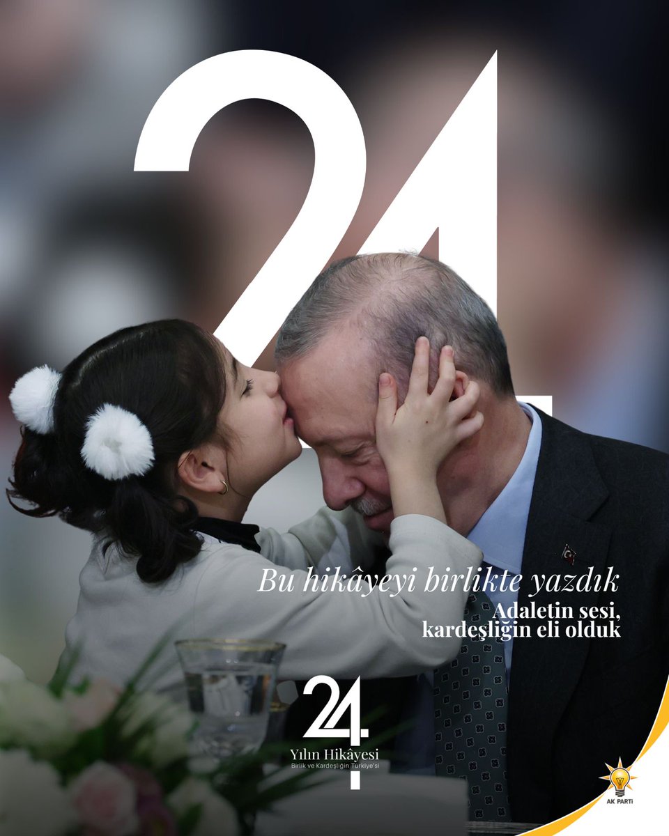 Cumhurbaşkanımız Sn. Recep Tayyip Erdoğan liderliğinde bu hikâyeyi birlikte yazdık 🇹🇷 
 
Milletimizle omuz omuza, her daim birlikte...
 
#BirlikteYazdık
#24YılınHikayesi