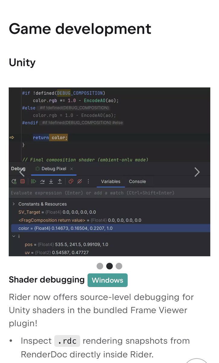 Rider is Crazy?!!!!
wow!!!

유니티에서 셰이더 디버깅을 제공한다고 하네요!

이거 진짜에요?! 대박...