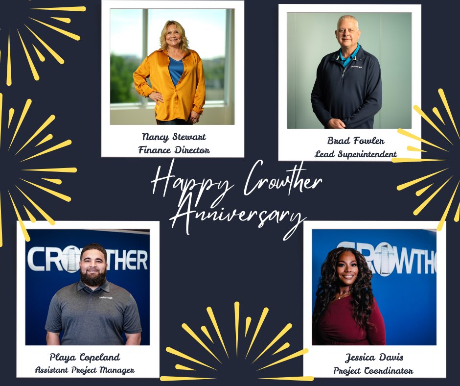 Cheers to Nancy, Jessica, Playa, and Brad for 3+ years of incredible impact at The Crowther Group! Your dedication inspires us daily. Here’s to many more!

 Check us out👉thecrowthergroup.com/about/