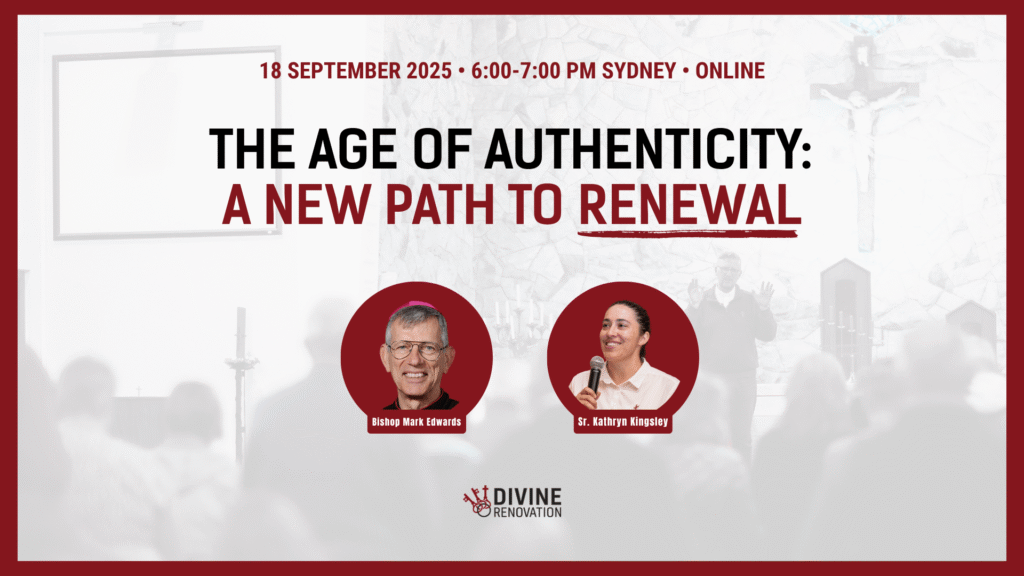 🧭 How can the Church lead in the “Age of Authenticity”?

Join Bishop Mark Edwards &amp; Sr Kathryn Kingsley, MGL, as they explore renewal in today’s secular world through the lens of A Secular Age.

📅 Sept 18 | 6 PM AEST • 8 PM New Zealand
🔗 Register: divinerenovation.org/events