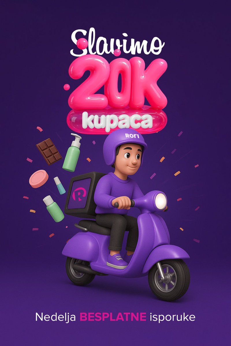 Rori_app's tweet photo. Dragi Rorioni, rastemo 🚀 Uskoro ćemo biti veći od kneževine Monako 😂 

🛵Besplatna isporuka za sve do 18.8.2025 💜

📱Preuzmi app za IOS ili Android

🌎https://t.co/t39y5rvWm1 https://t.co/YlPNpQ0seD
