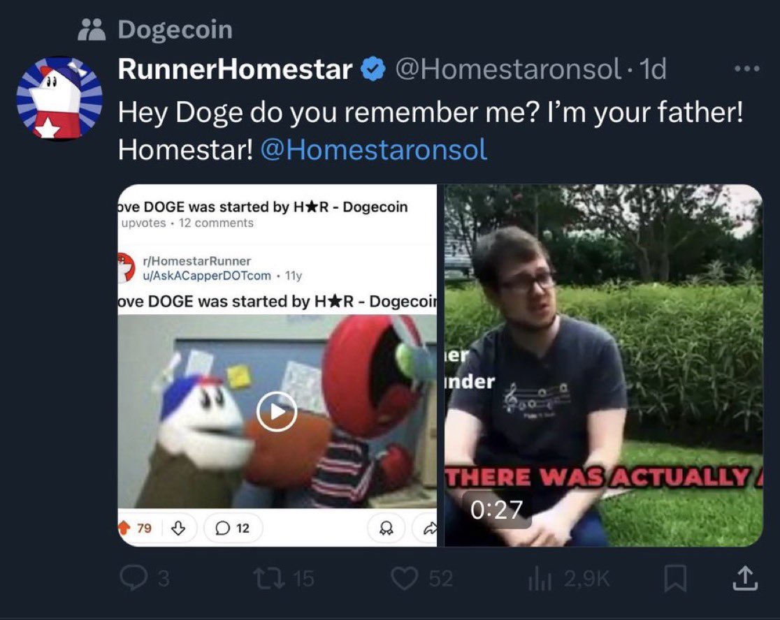 donecalls's tweet photo. @anndylian Ask grok about $Runner! Homestar inspired the creator of Dogecoin!
- most search on x 
- fast growing meme community 
- based dev and more 

J4rz53kcMCR7JxxXfwrdC6PjtkUaXWTPDgjpvTy8pump https://t.co/OriAKFD2h7