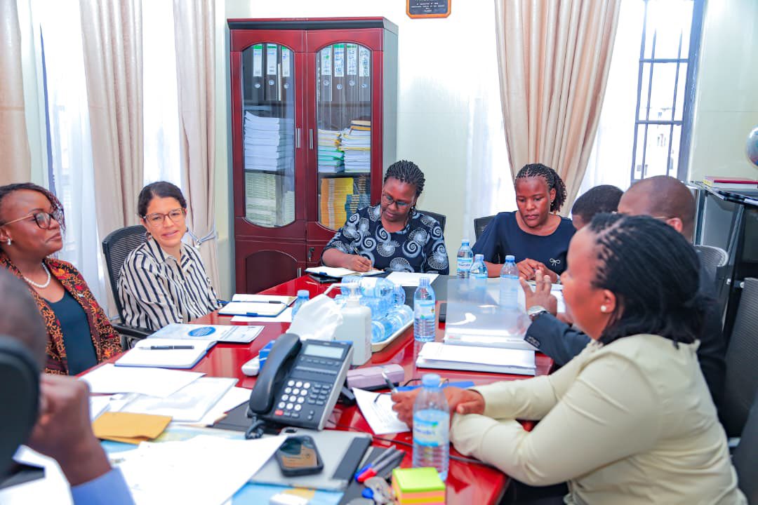 JudiciaryUG's tweet photo. The Permanent Secretary/Secretary to the Judiciary (PS/SJ), Dr. Pius Bigirimana, today met with the Heads of the International Development Law Organization (IDLO) and the United Nations Office on Drugs and Crime (UNODC) in Uganda to align partner support with Judiciary priorities and strengthen accountability in programme delivery.

IDLO engagement
The IDLO delegation was led by Ms. Barbra Kilei, Country Manager, accompanied by Mr. Samson Asiimwe, Programme Manager.
Dr. Bigirimana appreciated IDLO’s longstanding collaboration with the Judiciary and emphasised the value of continuous engagement to reduce uncertainty in planning and funding. He called for harmonised facilitation during activities, particularly ensuring provision for drivers and bodyguards of Judicial Officers at trainings, workshops and conferences and reiterated that all funded initiatives must align with approved workplans to avoid pressure on Judiciary resources to co-fund partner activities.

Ms. Kilei commended the strong working relationship and noted that many constraints arise from funder rules that typically provide for only the listed participants in meetings and trainings, unlike court sessions where full facilitation is possible. The IDLO team received the Judiciary’s proposed workplan for review and input ahead of formal sign-off.

UNODC meeting
The UNODC team comprised Ms. Sharon Lesa Nyambe** (Head of Office), Ms. Alejandra Euceda, (Programme Coordinator) and Ms. Angella Tusiime (Communications Officer).
Dr. Bigirimana welcomed the partnership and underscored the need for early, integrated planning so that activities are captured in the Judiciary’s workplan and appropriately counter-funded where necessary. He urged UNODC to budget for attendant costs for all activities and advised that ad hoc requests during the financial year should not be prioritised.

Ms. Nyambe explained that UNODC operates on a project-based model, with resources tied to specific capacity-building outputs and participant cohorts, which can limit coverage for all ancillary roles. The meeting agreed to review funder policies to address these constraints and pursue “full-package” support that adequately covers Judiciary operational needs.

In attendance; Ms. Maureen Kasande (Under Secretary), HW John Paul Edoku (Registrar, Planning, Research and Development), Ms. Nuruh Ntabadde (Statistician) and Mr. Ronald Mumbere (Statistician)