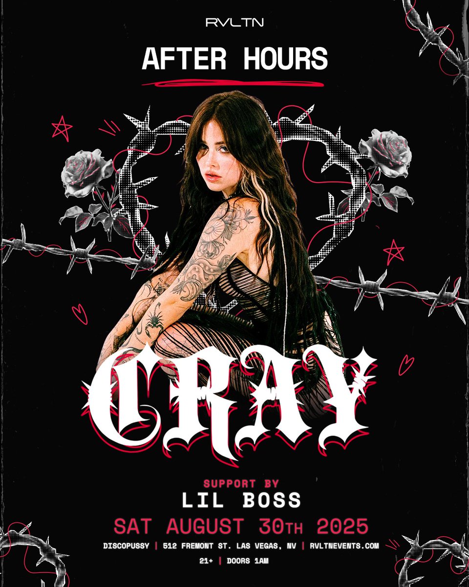 When Kayzo ends, the night’s just getting start🤪⛓️

Join us for AFTER HOURS with @CRAYMusic at <a href="/Discopussy/">DISCOPUSSY</a> on Saturday, August 30th 🐙!! Afters begin right when <a href="/KayzoMusic/">Kayzo</a> finishes causing DESTRUCTION at @Dlvec - 1am🤩. Let’s keep the energy alive ‘til sunrise 🪩🌄

AFTERS are