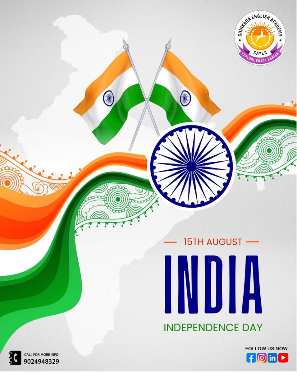 ceasayla's tweet photo. 🇮🇳 Celebrating the 79th Independence Day!
Join us at Chinkara English Academy, Sayla as we honor the spirit of freedom with performances, parade &amp; cultural events.

📅 15 Aug 2025 | ⏰ 7:30 AM | 📍 School Premises

💚🤍🧡 Jai Hind! 💚🤍🧡

#IndependenceDay #IndiaAt79 #CEA #Sayla https://t.co/CJxok4DblB