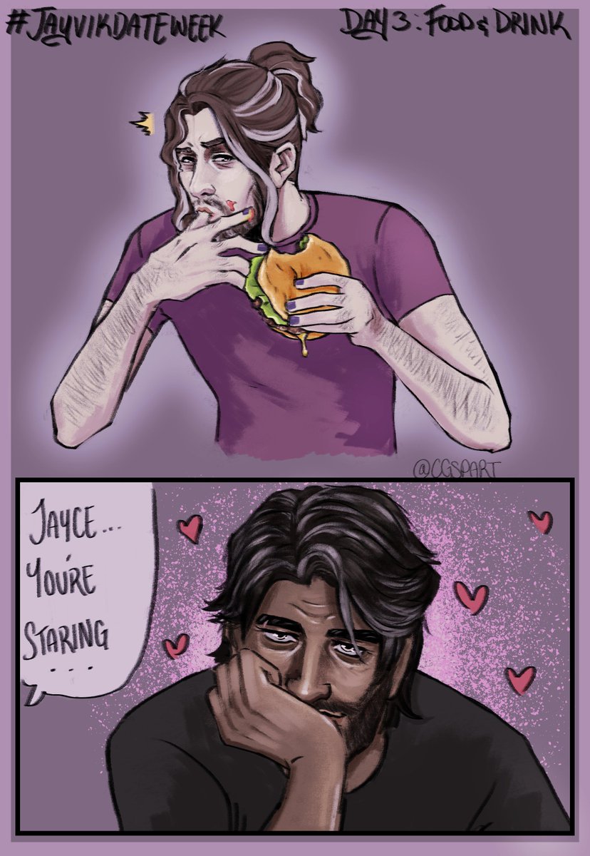 Food &amp; Drink

No matter how messy this man gets, Jayce will always find him beautiful .

#jayvik