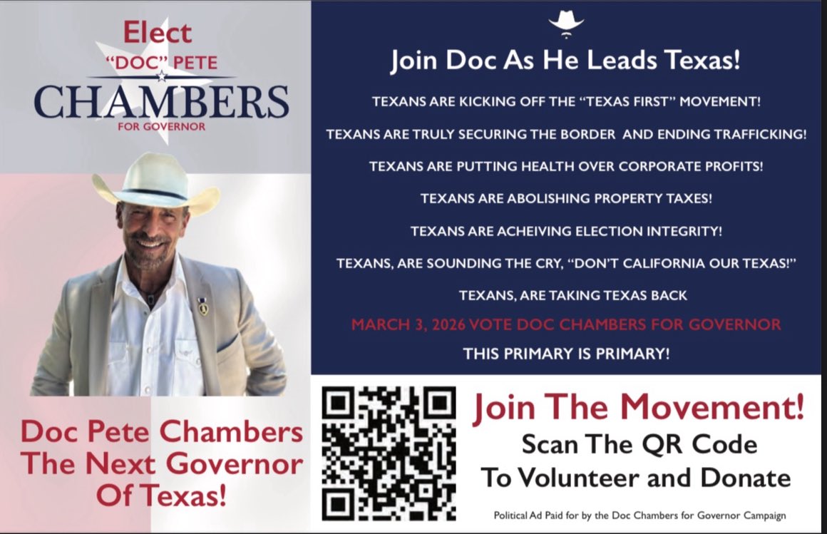 tehoem88's tweet photo. @PandhandleLadee @GregAbbott_TX @maureen_bannon Be a part of this successful grassroots effort!
#votedocchamberstxgovernor
#TexasFirst
#NoGlobalist https://t.co/6KS1PJqQ2B