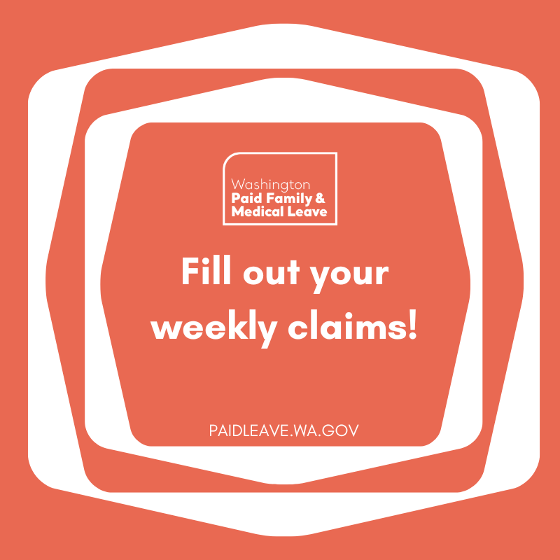 PaidLeaveWA's tweet photo. Log in to your Paid Leave account and fill out your available weekly claims to get paid while on leave. For a list of questions and what they mean, visit https://t.co/6wHFONhNvD https://t.co/dXzx4d6SbO