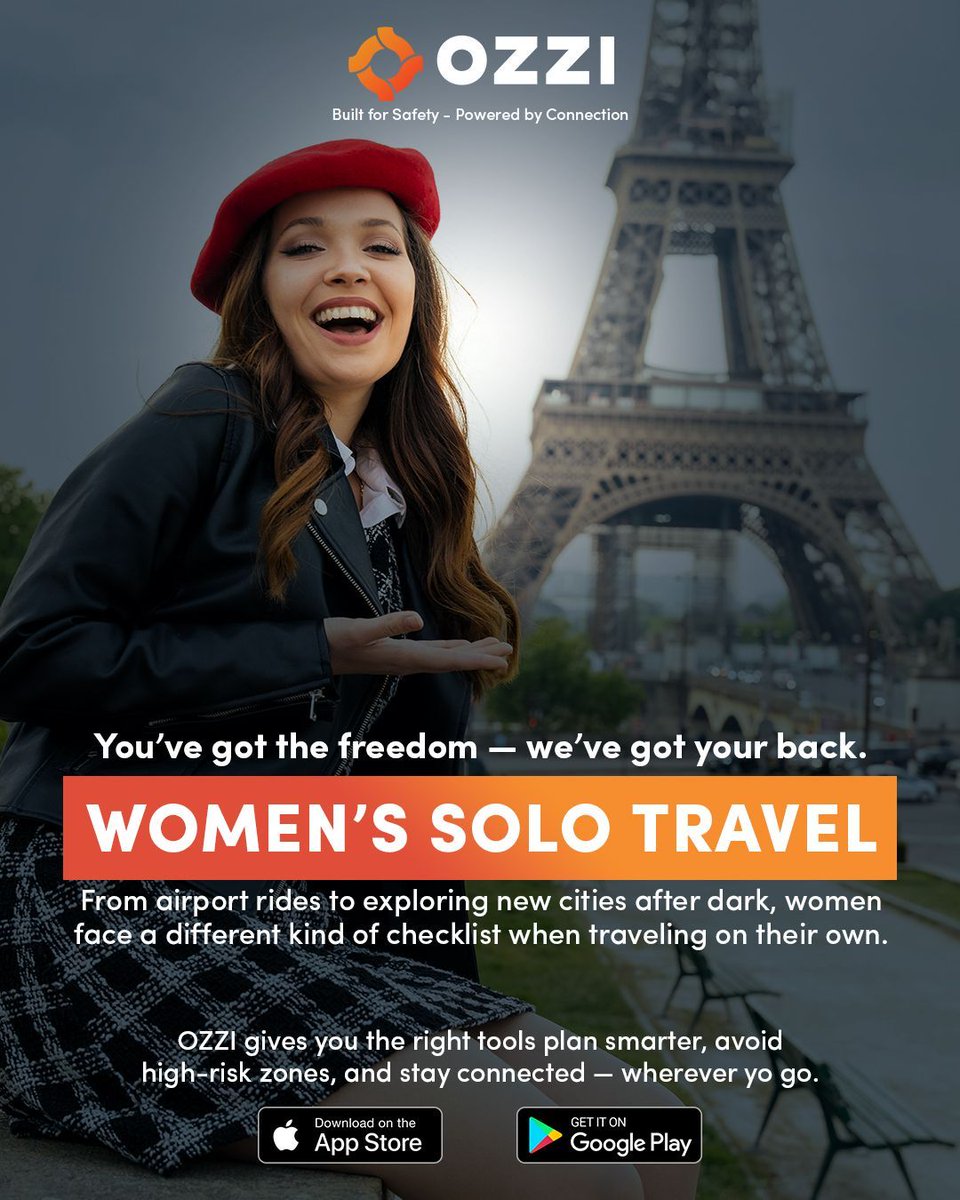 ozziapp's tweet photo. ✈️ Solo trip coming up?
Pack the phrasebook—OZZI’s got your back.

🧡 Spot risk zones
📍 Share check-ins with trusted contacts
🔔 Get real-time alerts

Freedom’s better with peace of mind.
📲 Download OZZI — start free.

#OZZI #SoloTravel #WomenWhoTravel #SafetyTips https://t.co/NOdOmQDveJ