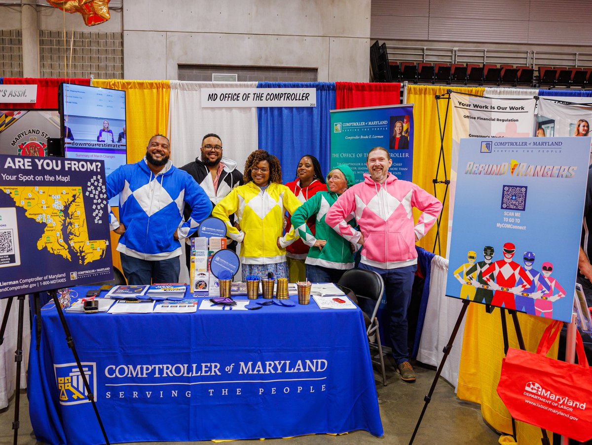 MDComptroller's tweet photo. The Superheros of #TeamComptroller had a busy day working as “Refund Rangers” connecting with leaders across the state at @MDCounties Summer Conference today!
In addition resource sharing, our Chief Deputy Comptroller Andrew Schaufele spoke to budget officers and County administrators during a session “Two Sides, Same Coin.” He shared how our office processes, collects,and distributes tax revenue, and discussed how aggregate behavior changes in income tax filing can significantly change total revenue collected and local income tax distributed to Maryland Counties.