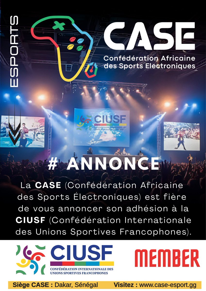 case_africa's tweet photo. A major milestone to strengthen the presence of African eSports within the Francophone world ! 

🔗 Learn more at: https://t.co/yWVAqaUrmW 🌐

#CASE #CIUSF #EsportsAfrica #Francophonie #SportUnity https://t.co/iLN6IVYO1x