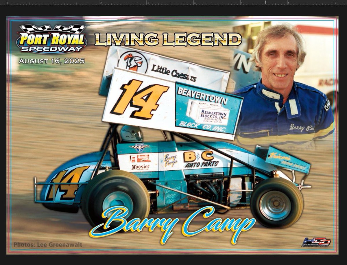Barry Camp battled with the best in Central Pennsylvania sprint car racing. He found his way to victory numerous times which earned him the respect of fans and drivers alike. 

We honor Barry Camp, along with Mark Smith, this Saturday during the Living Legends Dream Race