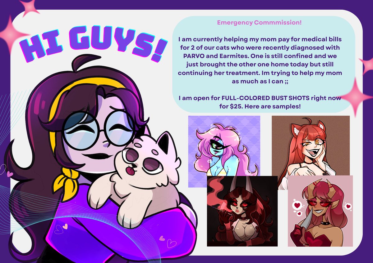 Hi guys! This is an Emergency Commission‼️ 

Please Read!💖 I can take up to 3-5 slots rn ><

#ArtCommission #Commission #commissionsopen #artcommissions