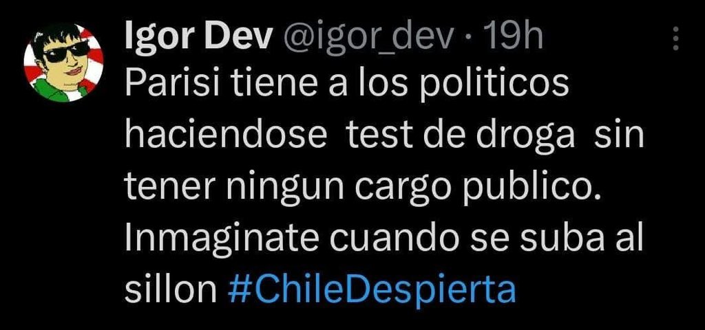 Llegó la hora de la nueva política de centro, el gobernar para la gente y no para su gente!!! #Parisi2026 

#TuDia13
Corte Suprema
Mosciatti
Gustavo Gatica
Natalia valdebenito