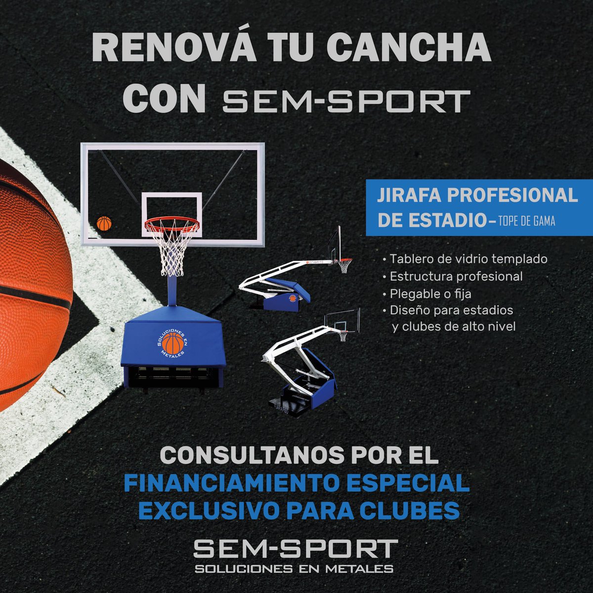 Renová tu cancha con SeM 🏀 ᴊɪʀᴀꜰᴀ ᴘʀᴏꜰᴇꜱɪᴏɴᴀʟ ᴅᴇ ᴇꜱᴛᴀᴅɪᴏ 💣 

Financiamiento exclusivo para clubes 🔥 💵 💳

✉️ Consúltanos ahora👉 sem-sport.com 📲 +5492236915275 o por MD 

ENVÍOS A TODO EL PAÍS 🇦🇷🚚 

#SuperOfertas #JirafadeEstadio
