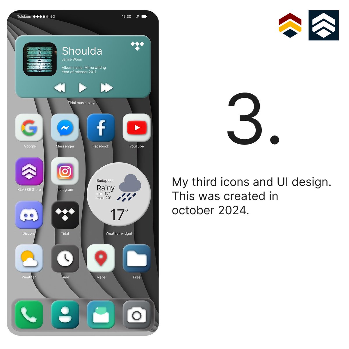 Hassel_next's tweet image. This is still my favorite to this day. Almost a year has passed between the original design and this one. Over the months, I learned how blur works and how to create 3D-style icons. But of course, there is still room for improvement. I called this the reincarnation of iOS 6.