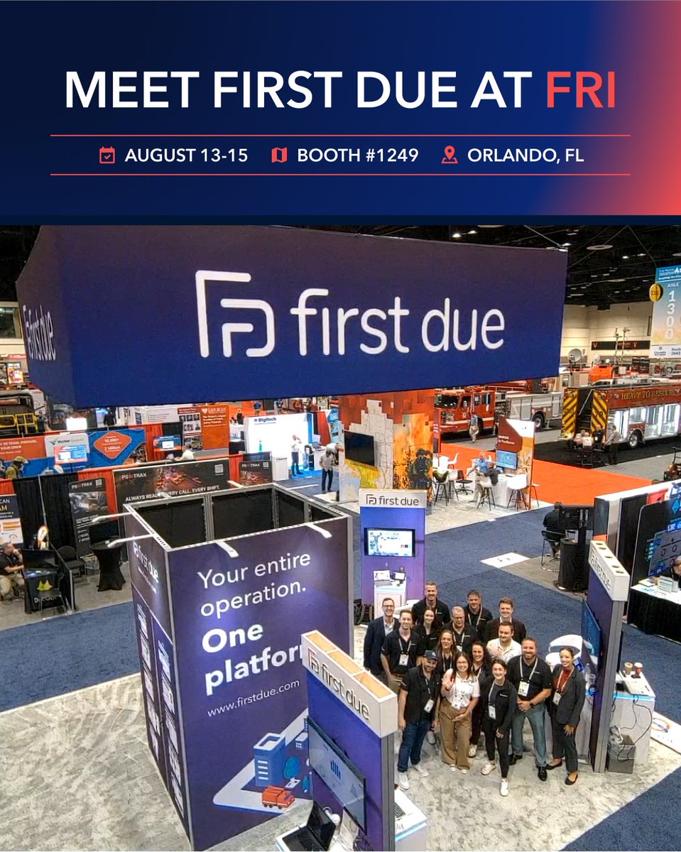 firstduesizeup's tweet photo. First Due team is ready to connect! Stop in, say hello, and ask us how our connected platform is helping the fire service bring operations together and better serve their communities.
#FRI2025 #FireRescueInternational #FirstDue #FireService #ConnectedOperations https://t.co/UZaJsZwQdT