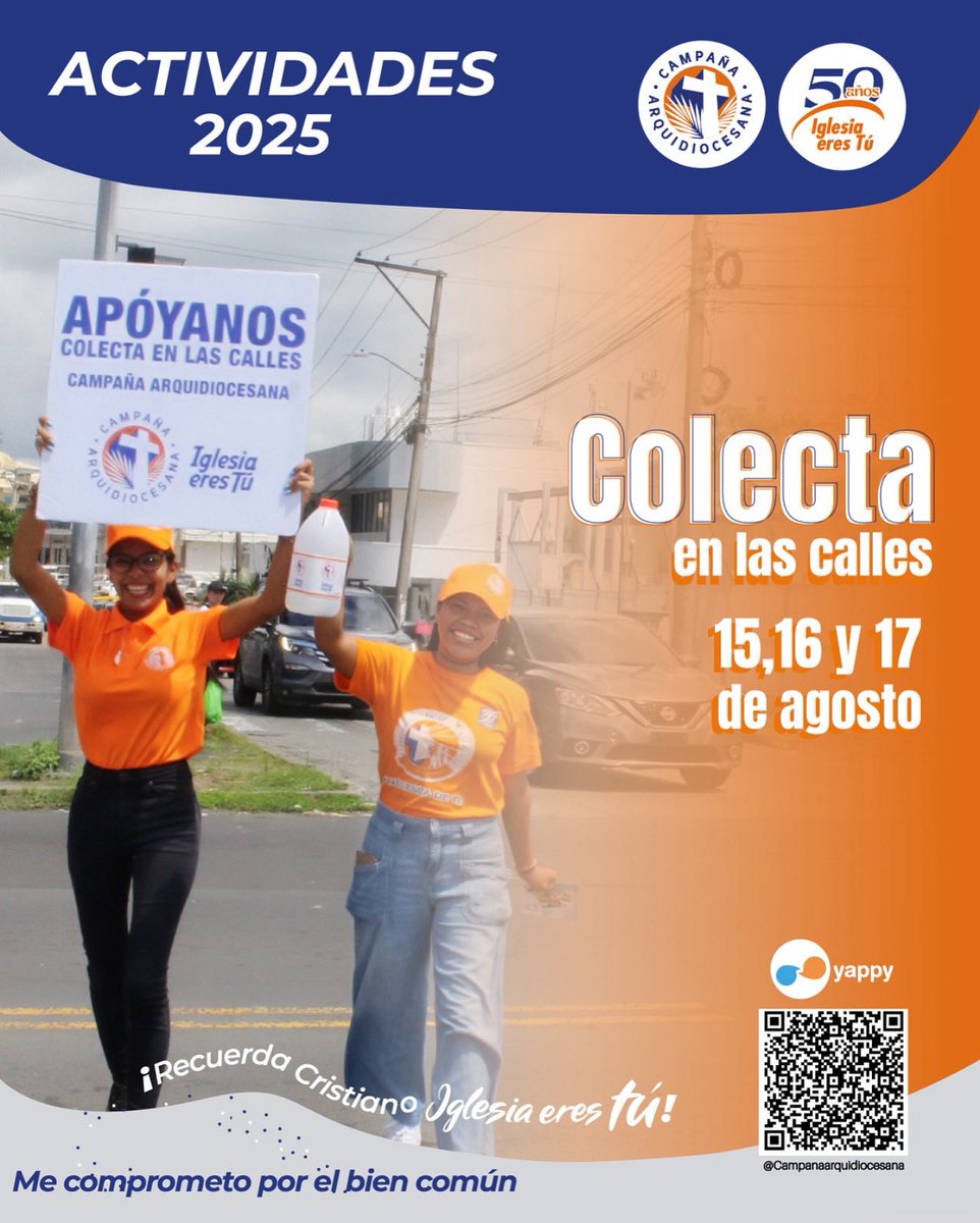 📢 Colecta en las Calles
🗓️ Este viernes 15, sábado 16 y domingo 17 de agosto únete con tu aporte y ayuda a transformar vidas.