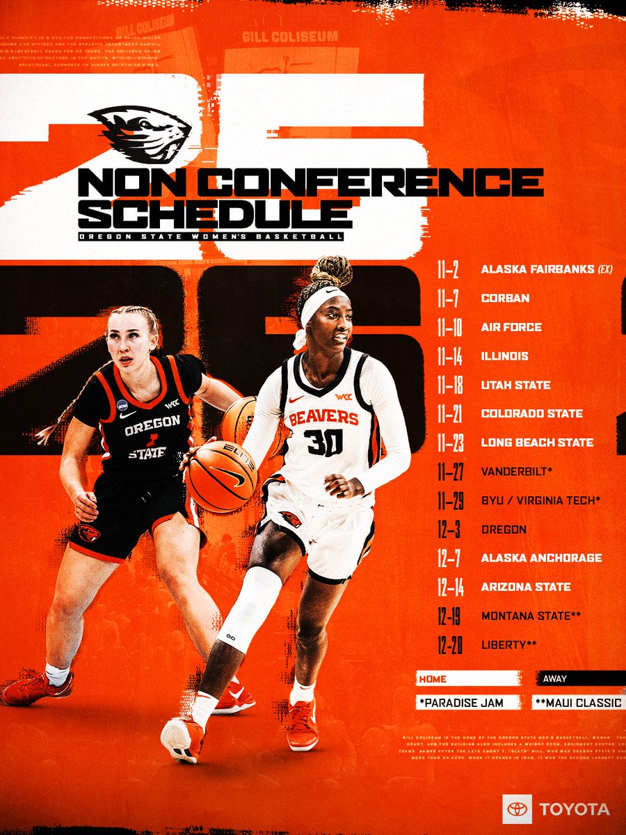 BeaverWBB's tweet image. Save the dates 🗓️

Announcing our 2025-26 non-conference schedule. #GoBeavs