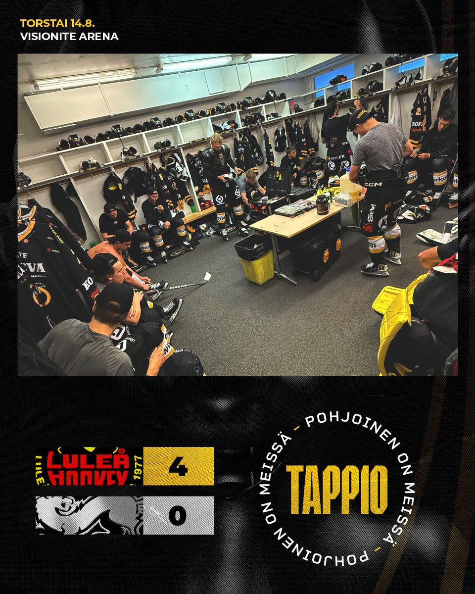 Tänään ei ihan riittänyt hallitsevaa Ruotsin mestaria vastaan. Lauantaina jatketaan ja huomenna selviää vastustaja sekä pelin ajankohta! 🤝🏻

#Kärpät #Liiga