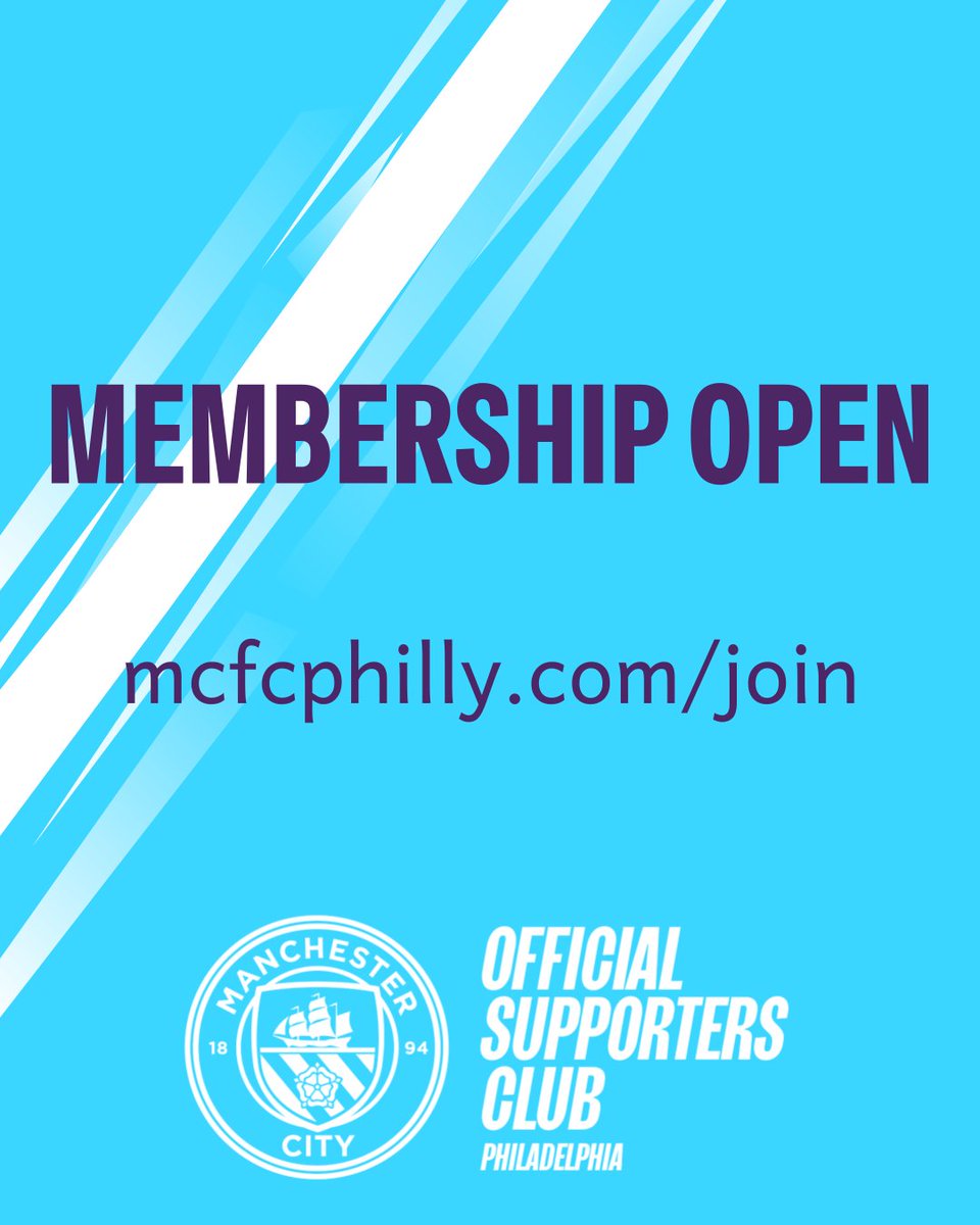 Membership is open. Join us for the Season Of The Sash: mcfcphilly.com/join

#MancityUS #MancityOSC #mcfcphilly