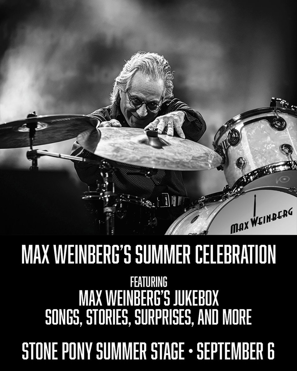 JUST ANNOUNCED 📷 Due to overwhelming demand Max Weinberg's Jukebox is moving to The Stone Pony Summer Stage on September 6! All tickets purchased for the inside show will be honored.  Tickets ON-SALE NOW! Grab yours here >>
ticketmaster.com/event/00006301…