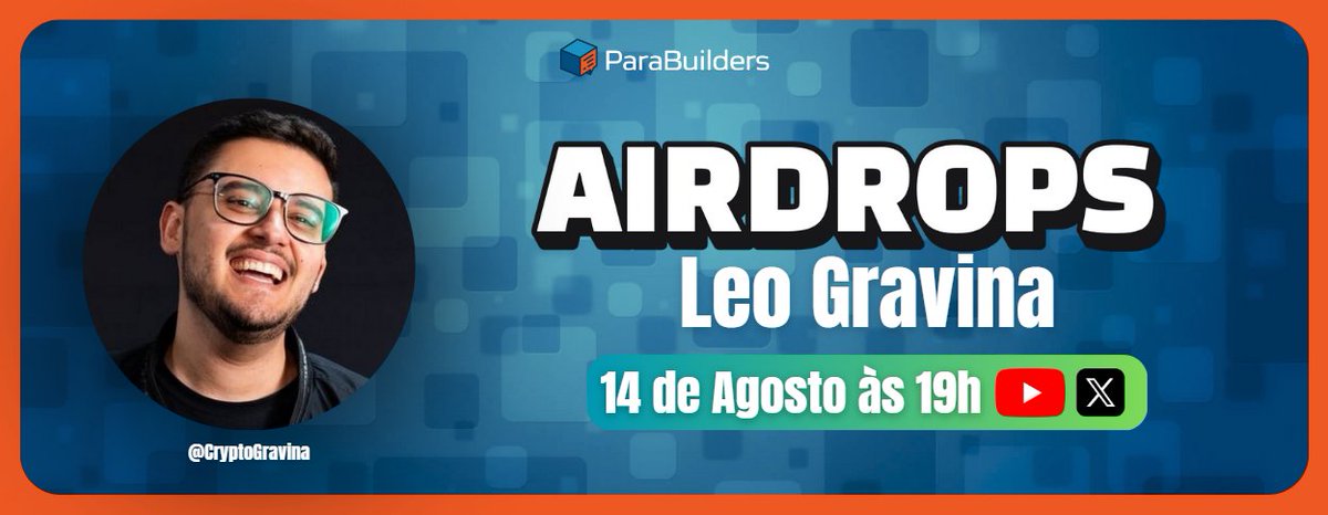 ParaBuilders (@parabuilders) on Twitter photo VOCÊS PEDIRAM ALPHAS, ENTÃO VÃO TER! 🪂
Hoje às 19h tem call de AIRDROPS com o monstro <a href="/CryptoGravina/">leogravina.nad 🎒</a>.
Ao vivo no X e no YouTube da ParaBuilders 📍
Quem vai colar pra farmar junto? 🤑 VOCÊS PEDIRAM ALPHAS, ENTÃO VÃO TER! 🪂
Hoje às 19h tem call de AIRDROPS com o monstro <a href="/CryptoGravina/">leogravina.nad 🎒</a>.
Ao vivo no X e no YouTube da ParaBuilders 📍
Quem vai colar pra farmar junto? 🤑