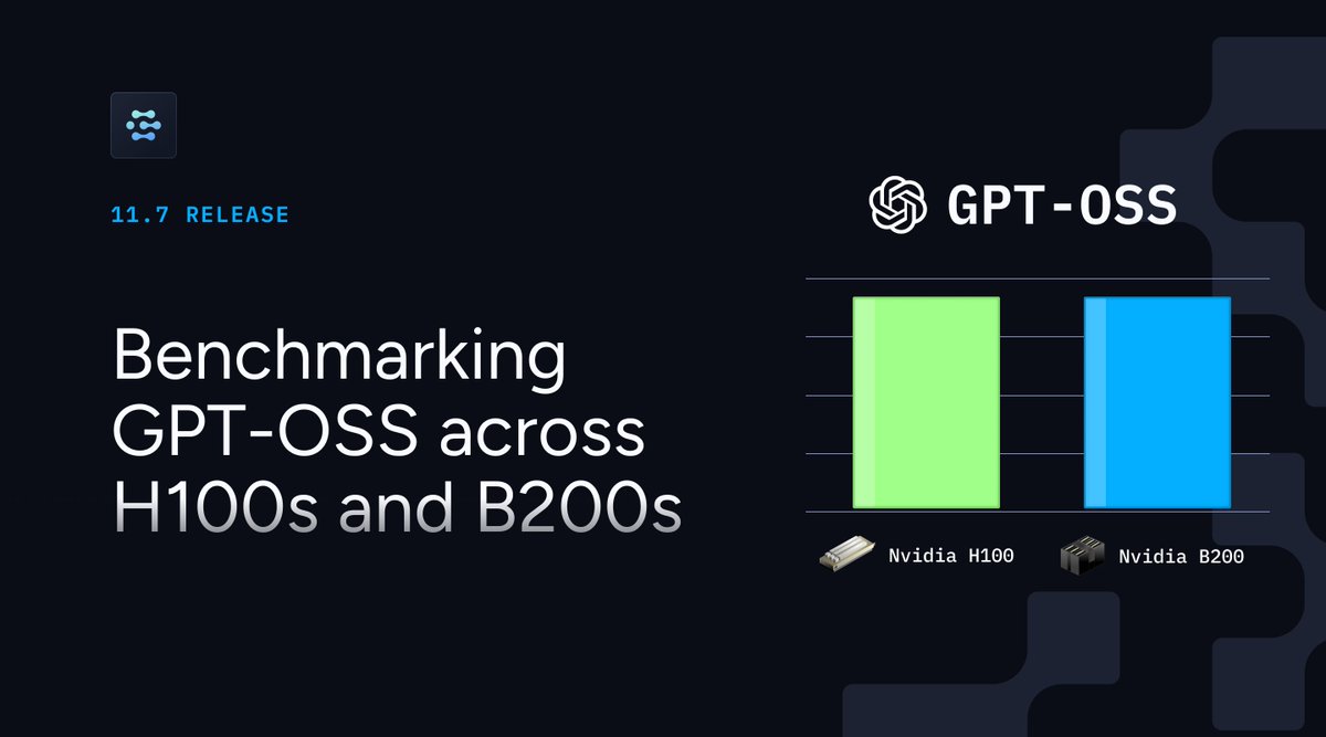🚀 Clarifai 11.7 is here!

The release highlights the GPT-OSS benchmarks on NVIDIA B200, and H100 GPUs using vLLM, SGLang, and TensorRT-LLM

Our research team tested GPT-OSS across single-request and high-concurrency workloads—check out the full results in the release blog below.