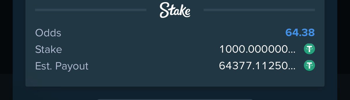 4/4 draws on Stake 

stake.com/sports/home?be…

REGISTER A STAKE ACCOUNT VIA LINK stake.com/?c=f213c5ba25&…

Use Promo code banks for weekly airdrops and bonuses 

Dm t.me/JoyEpos bet deposit enquiries, 💯 reliable. ✅
 
Join t.me/MrBanksFreeCha…

Here is how to fund