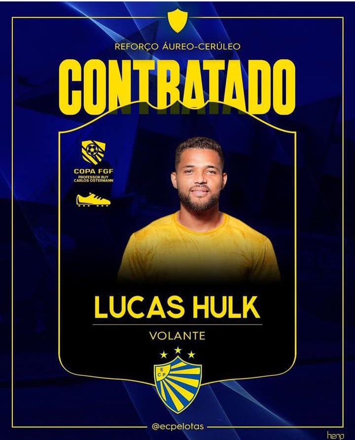 ZecaZuero's tweet photo. E já temos a primeira baixa pra Copa FGF. O volante Lucas Hulk foi apresentado no Pelotas. 
Um dos favoritos do Zimmermann, quando ele saiu, Hulk perdeu espaço. https://t.co/70jx6O2bcD