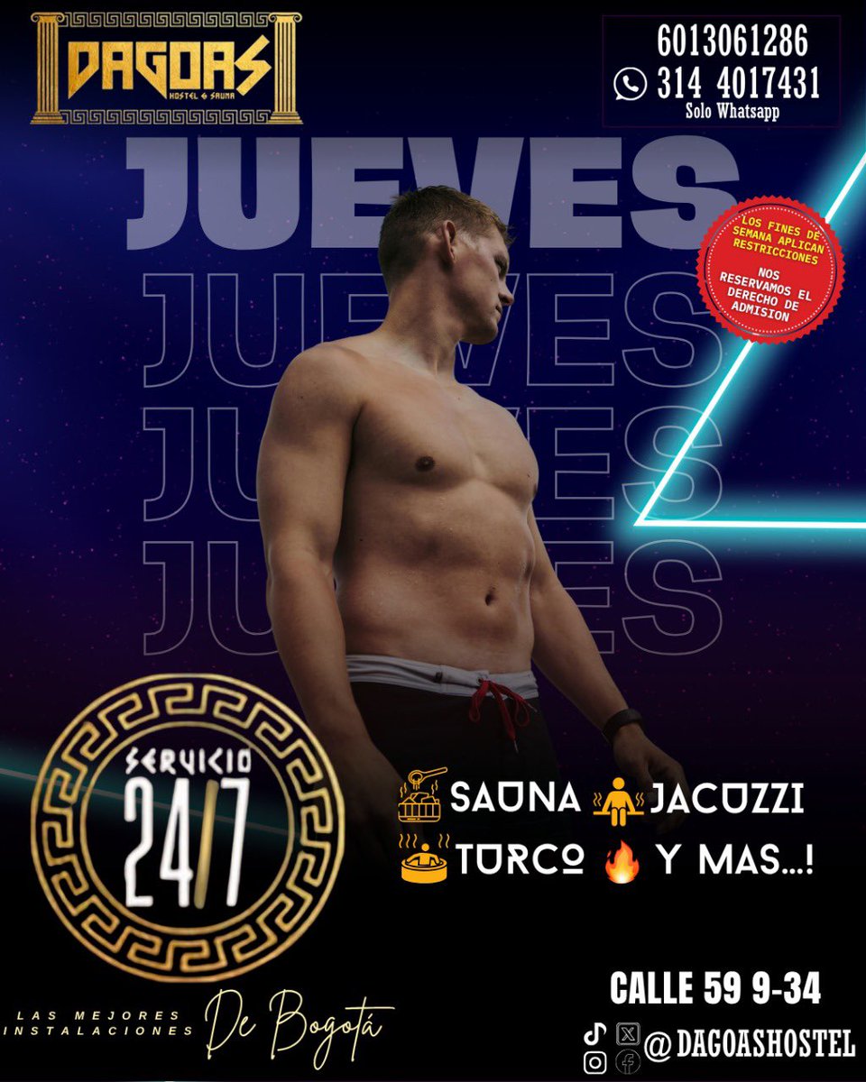 ✨ Los jueves son para desnudarte… de estrés.
Sauna, jacuzzi, turco y un ambiente que te va a calentar más que el agua 🔥
¿Pases de cortesías? ⁣⁣⁣
⁣⁣⁣⁣
✅DEBES SEGUIRNOS  y dar 💙+ 🔁 (retweet) a este tweet y TODOS nuestros posts