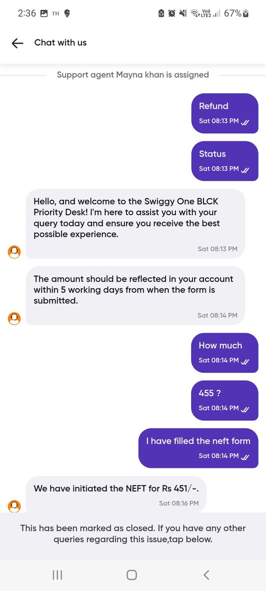 irehanfazal's tweet photo. @SwiggyInstamart still refund has not been transferred https://t.co/JqA0UvFbMt