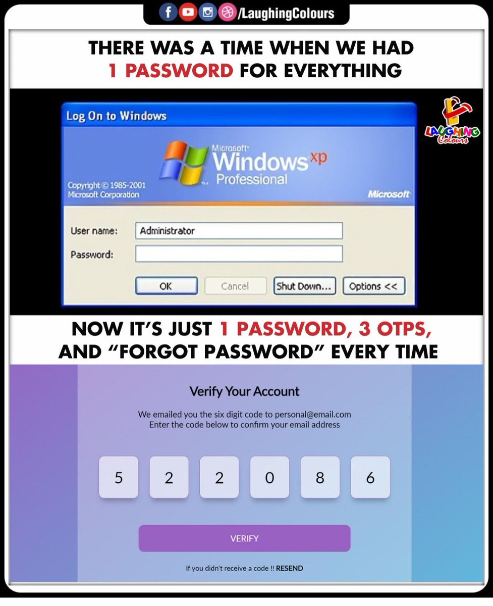 LaughingColours's tweet image. Password Struggles 🔑
#TechHumor #PasswordProblems #OnlineLife #RelatableMemes #DigitalLife #FunnyPosts
