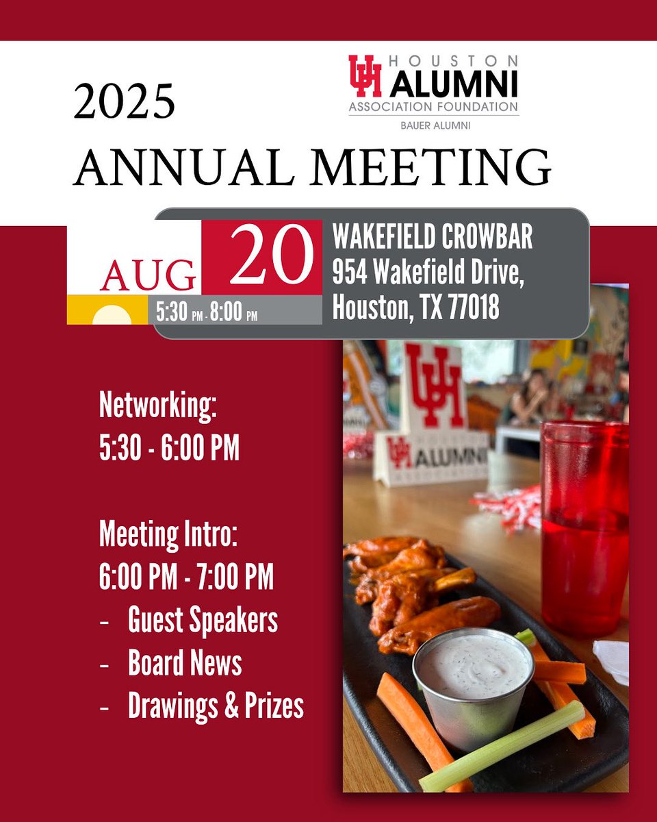Hey there Coogs, the time is almost here! We can’t wait to see you at Wakefield Crowbar on Wednesday the 20th for our annual meeting. 

Make sure to RSVP and grab your spot by visiting fundraise.givesmart.com/form/Wro4Tw?vi…

Looking forward to catching up and sharing exciting news!