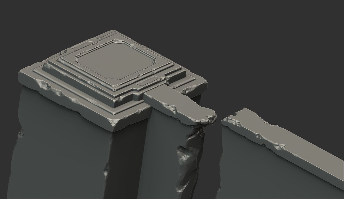 Another sculpt done for my personal project, this time a plinth and wall section! Excited to get this one baked down and in engine 😄