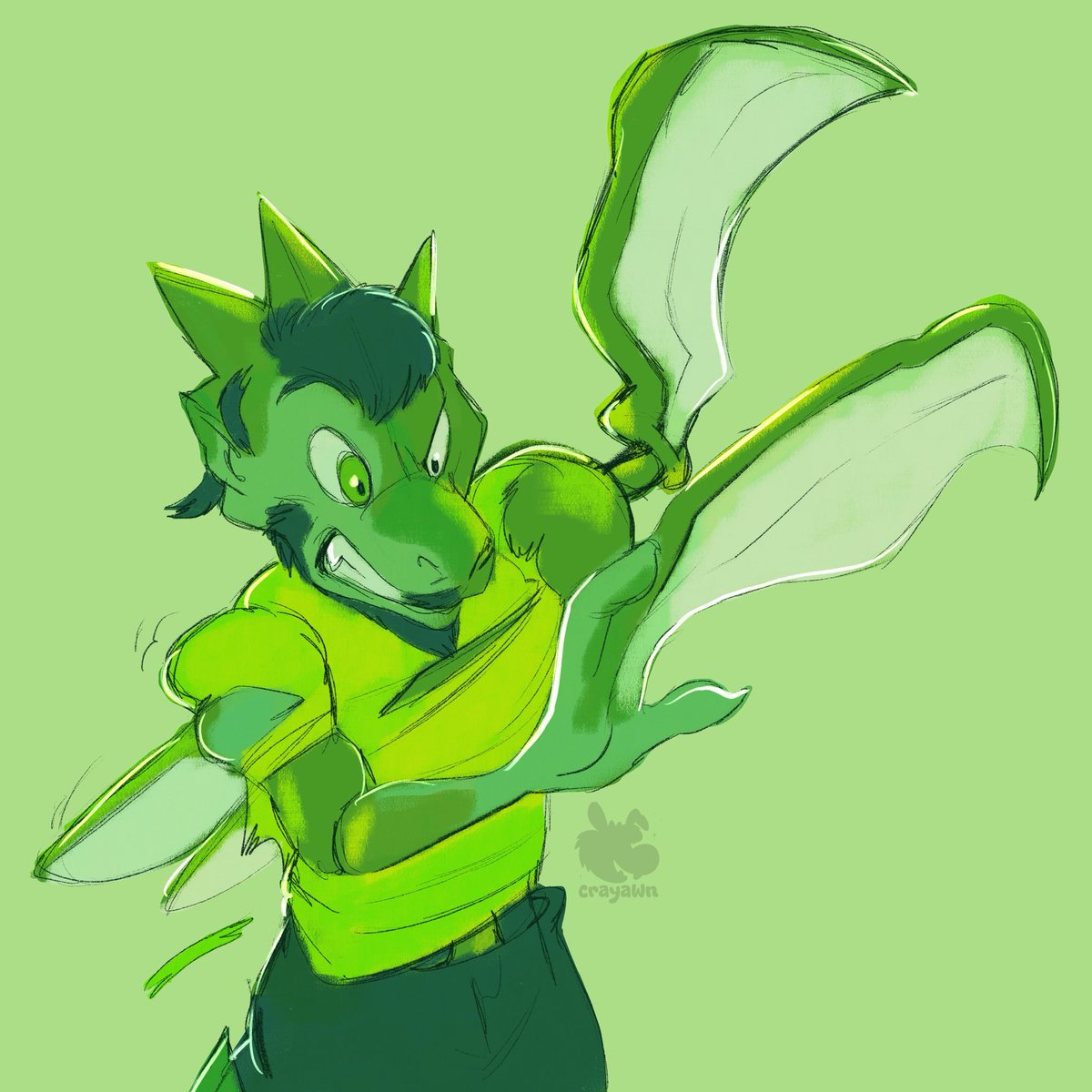 #Patreon June Sketch of a #Scyther #TF ! 💚🐛 #Pokemon #Transformation 

patreon.com/c/Crayawn