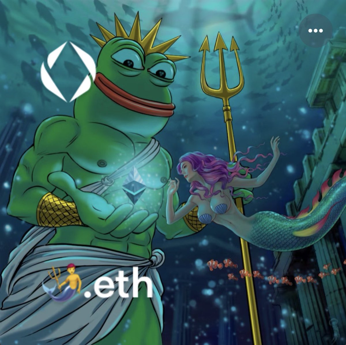 I have always loved the single base (golden) emoji <a href="/ensdomains/">ens.eth</a> 

It’s true on chain art and only 251 exsist. 

Thrilled to have landed one of my absolute favourite characters 

🧜‍♂️.eth 

I believe #ENS is the best protocol on $ETH

Shout out to <a href="/notfrydoteth/">fry</a> for the deal 🤝