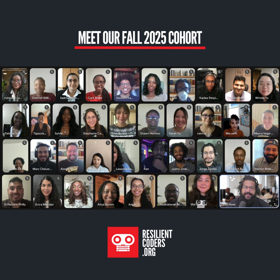 resilientcoders's tweet image. The RC Fall 2025 cohort is here! These talented individuals bring grit, resilience, & agency as they make bold transitions into tech. Their backgrounds span a wide range of industries. Here’s a glimpse of who you'll meet: hubs.ly/Q03CRhyB0
#Boston #Philly #SoftwareEngineer